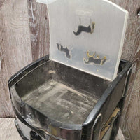 Plastic 2 Drawer Organizer, foam horse deco *gc/fair, dirty, hair, scratched, scuffed, residue
