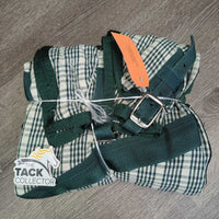 Hvy Cotton Stable Sheet - Blanket, tail *gc/vgc, older, clean, rubs, mnr stains, hair, snags & threads
