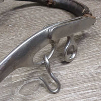Leather Covered Bike Chain Hackamore *fair, clean & dirt, v.rusty, cracked, stiff & 100% Wool/Sheepskin Nose *xc, mnr rubs & stains
