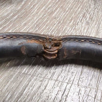 Leather Covered Bike Chain Hackamore *fair, clean & dirt, v.rusty, cracked, stiff & 100% Wool/Sheepskin Nose *xc, mnr rubs & stains
