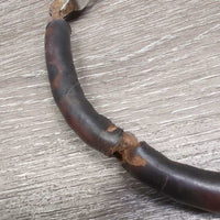 Leather Covered Bike Chain Hackamore *fair, clean & dirt, v.rusty, cracked, stiff & 100% Wool/Sheepskin Nose *xc, mnr rubs & stains
