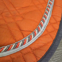 Quilt Dressage Pad, piping *gc, clean, pills, mnr stains, puckers, rubs, faded, unstitched, threads
