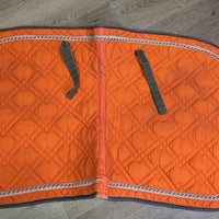Quilt Dressage Pad, piping *gc, clean, pills, mnr stains, puckers, rubs, faded, unstitched, threads
