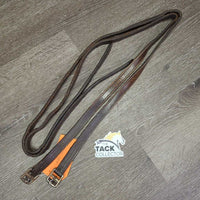 Narrow Thick Nylon Lined Stirrup Leathers *gc/fair, stiff, dry, cracks, dents, rusty buckles, peeled & scraped, torn holes
