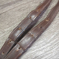 Narrow Thick Nylon Lined Stirrup Leathers *gc/fair, stiff, dry, cracks, dents, rusty buckles, peeled & scraped, torn holes
