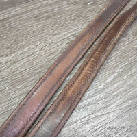 Narrow Thick Nylon Lined Stirrup Leathers *gc/fair, stiff, dry, cracks, dents, rusty buckles, peeled & scraped, torn holes
