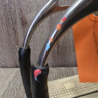 Flexi Stirrup Irons, grips *gc/air, clean, 1 v.stiff hinge, grips: discolored, rubbed & dirty
