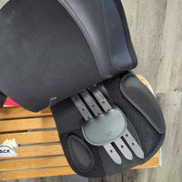 18" *adj *White/XW Gullet In Premier Equine Synthetic All Purpose Saddle, 2 Billet Guards, 4 Velcro Blocks, Navy PEi Jersey Cover, Synthetic Wool Flocking, Front & Rear Gusset Panels, Flaps: 15.75"L x 14.5"W Serial # PE036093
