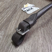 Soft Rolled Leather Pommel - Bucking Strap, 2x Buckles *xc, clean, mnr creases, bent ends & rub
