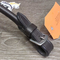 Soft Rolled Leather Pommel - Bucking Strap, 2x Buckles *xc, clean, mnr creases, bent ends & rub
