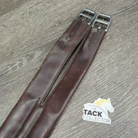Narrow Padded Leather Girth, els *gc, clean, mnr dirt, rubs & scuffs, els: stretched, frayed & torn
