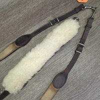 Leather & Elastic Breastplate, sheepskin cover, snaps *gc, stains, rubs, scrapes
