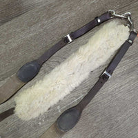 Leather & Elastic Breastplate, sheepskin cover, snaps *gc, stains, rubs, scrapes
