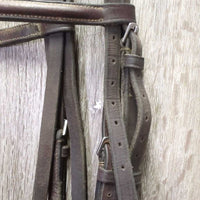 Soft Narrow Rsd Figure 8 Bridle *gc, MISSING 1 Cheek, clean, mnr residue, separating, xholes, fleece: clumpy, thin & stains
