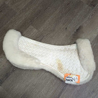 "VS" Quilt Sheepskin Half Pad, Rolled Edge *vgc/xc, mnr stains, dirt & hair, cut tabs
