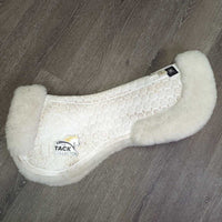 "VS" Quilt Sheepskin Half Pad, Rolled Edge *vgc/xc, mnr stains, dirt & hair, cut tabs
