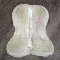 "VS" Quilt Sheepskin Half Pad, Rolled Edge *vgc/xc, mnr stains, dirt & hair, cut tabs
