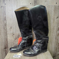 Field Boots, Pull On, 8.25" Boot Pulls *gc, older, dirt, creases, scuffs, scratches, v.worn heels
