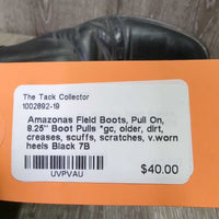 Field Boots, Pull On, 8.25" Boot Pulls *gc, older, dirt, creases, scuffs, scratches, v.worn heels
