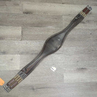 Sm Padded Belly Girth, 2x els, 3x D Ring, strap *vgc/gc, clean, rubs, faded, stains & residue
