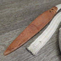 Wide Flat Braided Nylon Split Reins, snaps, Leather Loops & Flapper *gc, mnr stains, rubs & frays, missing 1 flapper
