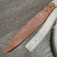 Wide Flat Braided Nylon Split Reins, snaps, Leather Loops & Flapper *gc, mnr stains, rubs & frays, missing 1 flapper
