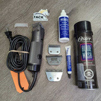 2 Speed Clippers, 4 Blades: #10, 15, Wide & Wide Fine, Cover, Oil, Grease, Wash, Box *vgc, SOUND GREAT, clean
