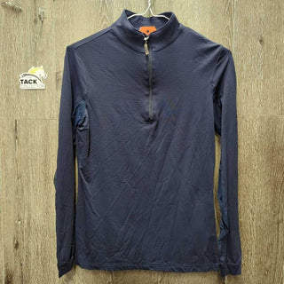 LS Sun Shirt, Mesh Sleeves, 1/2 Zip Up *vgc, mnr peeled logo