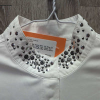 SS Show Shirt, 1/2 Snap up, snap collar, bling *vgc, clean, mnr stains & crinkled collar
