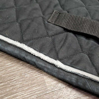 Quilt Jumper Saddle Pad, 1x piping *gc, hair, dirt, film, rubs, unstitched, mnr puckers, faded, holey edges
