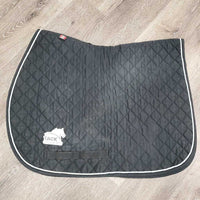 Quilt Jumper Saddle Pad, 1x piping *gc, hair, dirt, film, rubs, unstitched, mnr puckers, faded, holey edges
