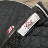 Quilt Jumper Saddle Pad, 1x piping *gc, hair, dirt, film, rubs, unstitched, mnr puckers, faded, holey edges
