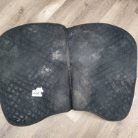 Quilt Jumper Saddle Pad, 1x piping *gc, hair, dirt, film, rubs, unstitched, mnr puckers, faded, holey edges
