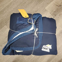 Med Quilt Stable Blanket, tail, 2 legs *vgc, clean, mnr stains, dirt, rubs, v. mnr oxidize
