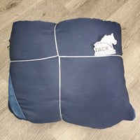 Med Quilt Stable Blanket, tail, 2 legs *vgc, clean, mnr stains, dirt, rubs, v. mnr oxidize
