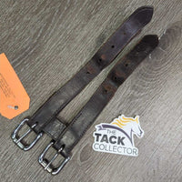 Leather Girth Extender, Roller Buckle *gc/fair, dirt, stiff, dry, warp, scraped
