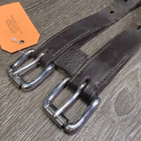 Leather Girth Extender, Roller Buckle *gc/fair, dirt, stiff, dry, warp, scraped
