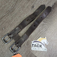 Leather Girth Extender, Roller Buckle *gc/fair, dirt, stiff, dry, warp, scraped
