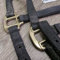 Narrow Thick Soft Nylon Halter, adj, snap *gc, mnr dirt, edge rubs, xholes
