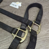 Narrow Thick Soft Nylon Halter, adj, snap *gc, mnr dirt, edge rubs, xholes
