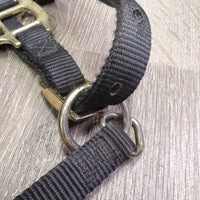 Narrow Thick Soft Nylon Halter, adj, snap *gc, mnr dirt, edge rubs, xholes

