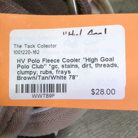 Fleece Cooler "High Goal Polo Club" *gc, stains, dirt, threads, clumpy, rubs, frays
