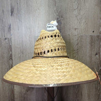 UPF 50+ "Stone Age" Wide Brim Straw Sun Hat, String *new, tags
