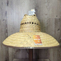 UPF 50+ "Stone Age" Wide Brim Straw Sun Hat, String *new, tags
