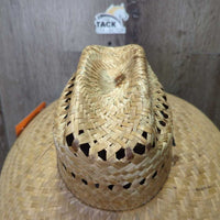 UPF 50+ "Stone Age" Wide Brim Straw Sun Hat, String *new, tags
