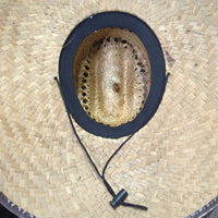 UPF 50+ "Stone Age" Wide Brim Straw Sun Hat, String *new, tags
