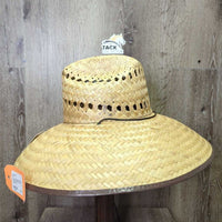 UPF 50+ "Stone Age" Wide Brim Straw Sun Hat, String *new, tags

