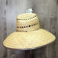 UPF 50+ "Stone Age" Wide Brim Straw Sun Hat, String *new, tags
