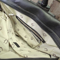 Travel Set: Suede & Tooled Leather Breifcase, Shoulder Strap & Rolling Luggage/Travel Bag *vgc, clean, rubs, dirty, scraped & holey corners
