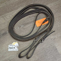Wide Thick Leather Draw Reins, Buckle Loop Ends *gc mnr dirty, creased & scrapes, dry, rubs
